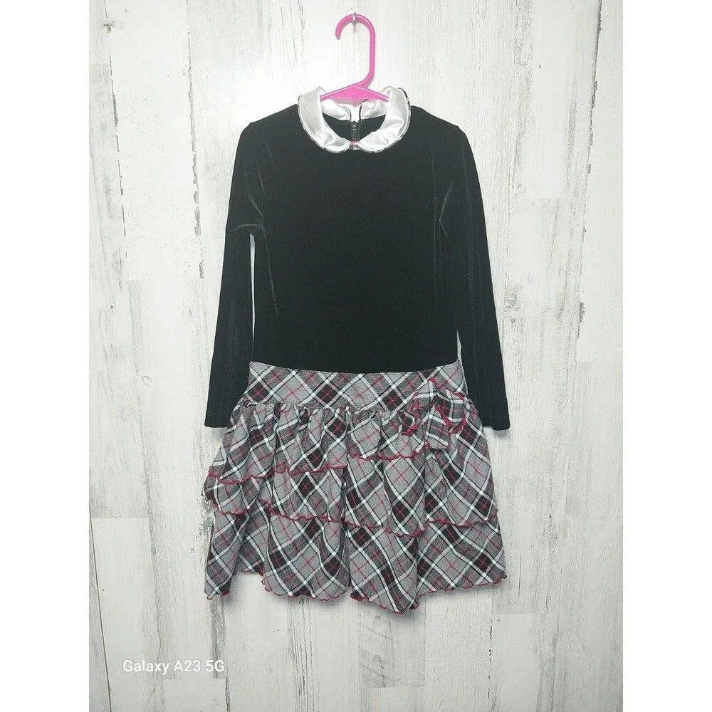 The Children's Place Girls Size 5 Black Velvet Party Dress